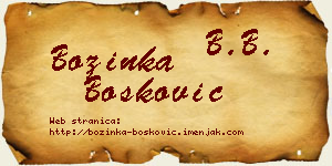 Božinka Bošković vizit kartica
